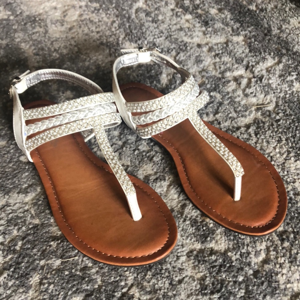 Sparkly White Sandals